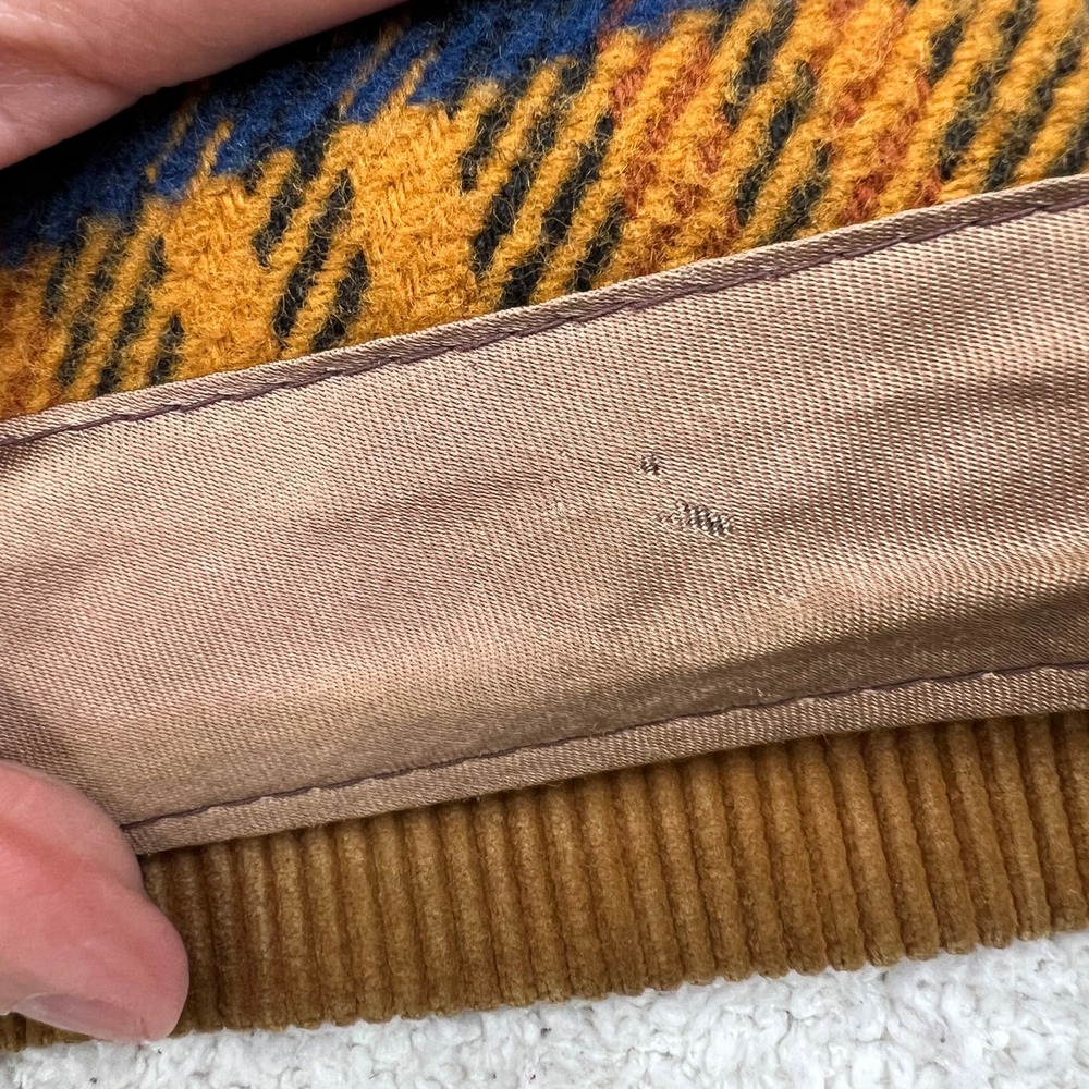 VTG‎ Europe Craft Mens Corduroy Blazer Tan Suede Elbow Patches 70s Sport Coat - Picture 12 of 16